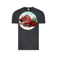 Vintage Black Christmas farm Christmas Vintage Tee - BarkalooDesign