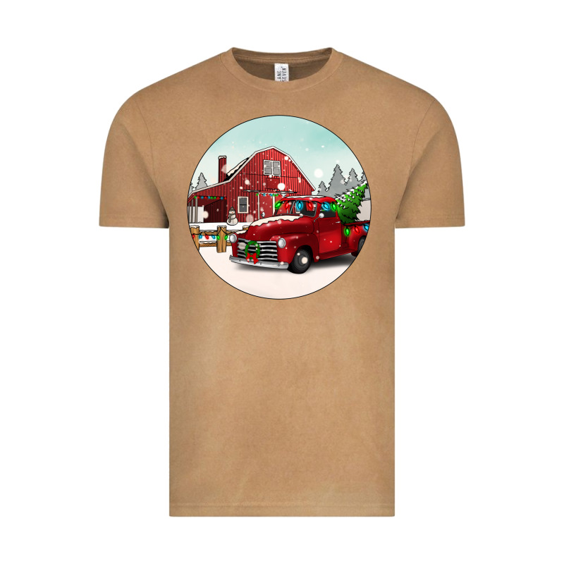Christmas Farm Christmas Vintage Tee by BarkalooDesign | Teevron