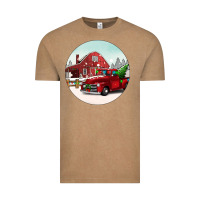 Vintage Coffee Christmas farm Christmas Vintage Tee - BarkalooDesign