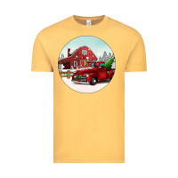 Vintage Mustard Christmas farm Christmas Vintage Tee - BarkalooDesign