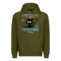 Army Green i survived 100 days of school cat Premium Hoodie - MaliasSmallBusiness