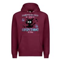Burgundy i survived 100 days of school cat Premium Hoodie - MaliasSmallBusiness