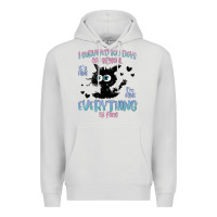 Dove Grey i survived 100 days of school cat Premium Hoodie - MaliasSmallBusiness