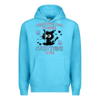 Ocean Blue i survived 100 days of school cat Premium Hoodie - MaliasSmallBusiness