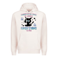 Pale Pink i survived 100 days of school cat Premium Hoodie - MaliasSmallBusiness