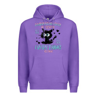 Purple i survived 100 days of school cat Premium Hoodie - MaliasSmallBusiness