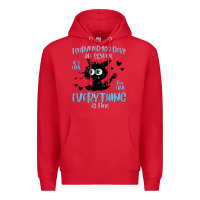 Red i survived 100 days of school cat Premium Hoodie - MaliasSmallBusiness