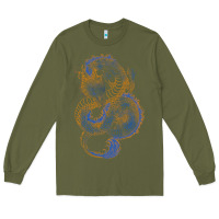 Army Green blue and orange dragon Long Sleeve Tee - RanaPortraitStore