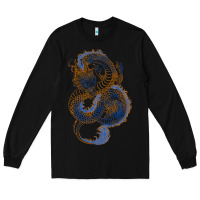 Black blue and orange dragon Long Sleeve Tee - RanaPortraitStore