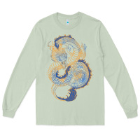 Matcha blue and orange dragon Long Sleeve Tee - RanaPortraitStore