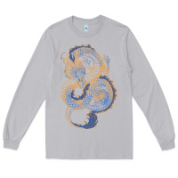 Moon Dust blue and orange dragon Long Sleeve Tee - RanaPortraitStore