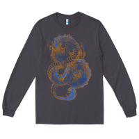 Smoke blue and orange dragon Long Sleeve Tee - RanaPortraitStore