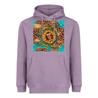 Lavender football leopard turquoise sunflower seamless pattern Heavyweight Hoodie - JahusDesignShop