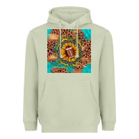 Matcha football leopard turquoise sunflower seamless pattern Heavyweight Hoodie - JahusDesignShop