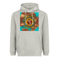 Moon Dust football leopard turquoise sunflower seamless pattern Heavyweight Hoodie - JahusDesignShop