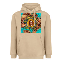 Mushroom football leopard turquoise sunflower seamless pattern Heavyweight Hoodie - JahusDesignShop