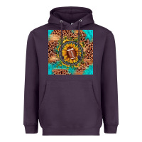 Plum football leopard turquoise sunflower seamless pattern Heavyweight Hoodie - JahusDesignShop