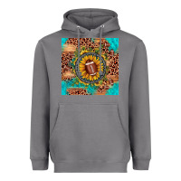Football Leopard Turquoise Sunflower Seamless Pattern Heavyweight Hoodie | Teevron