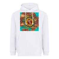 White football leopard turquoise sunflower seamless pattern Heavyweight Hoodie - JahusDesignShop