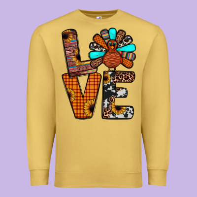 Turkey Love Premium Sweatshirt Designed By Jahusdesignshop