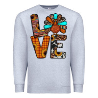 Heather Grey turkey love Premium Sweatshirt - JahusDesignShop
