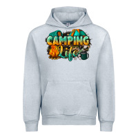 Heather Grey camping life Urban Hoodie - NancyCooperArtShop