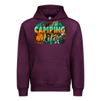 Mauve Wine camping life Urban Hoodie - NancyCooperArtShop