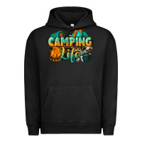 Pigment Black camping life Urban Hoodie - NancyCooperArtShop