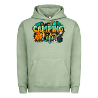 Pigment Oil Green camping life Urban Hoodie - NancyCooperArtShop