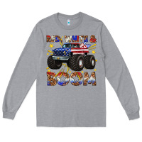 Heather Grey red white and boom Long Sleeve Tee - texasbilliewilder