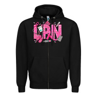 Black Breast Cancer LPN Licensed Practical Nurse Zipper Hoodie - texasbilliewilder