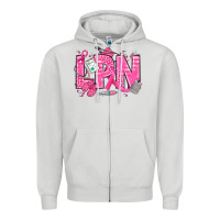 Dove Grey Breast Cancer LPN Licensed Practical Nurse Zipper Hoodie - texasbilliewilder