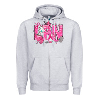 Heather Grey Breast Cancer LPN Licensed Practical Nurse Zipper Hoodie - texasbilliewilder