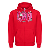 Red Breast Cancer LPN Licensed Practical Nurse Zipper Hoodie - texasbilliewilder