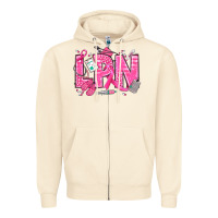Sandshell Breast Cancer LPN Licensed Practical Nurse Zipper Hoodie - texasbilliewilder