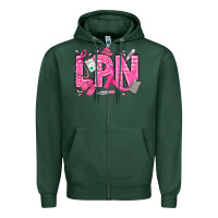 Sports Green Breast Cancer LPN Licensed Practical Nurse Zipper Hoodie - texasbilliewilder