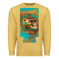 Antique Gold dead tired fueled by coffee 12 oz can cooler  (slim) Premium Sweatshirt - Artiststas
