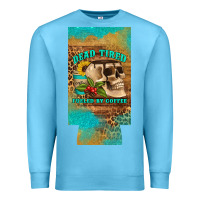 Ocean Blue dead tired fueled by coffee 12 oz can cooler  (slim) Premium Sweatshirt - Artiststas