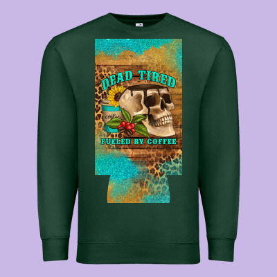 Dead Tired Fueled By Coffee 12 Oz Can Cooler  (slim) Premium Sweatshirt Designed By Artiststas