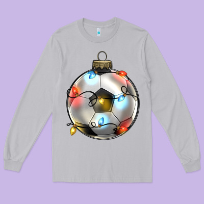 Christmas  Soccer Long Sleeve Tee Designed By Zillion Design Studio