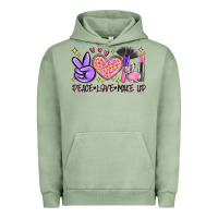 Pigment Oil Green peace love make up Urban Hoodie - MaliasSmallBusiness