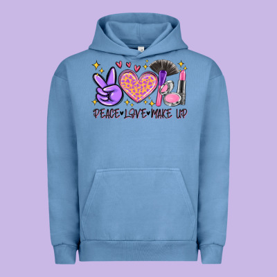 Peace Love Make Up Urban Hoodie Designed By Maliassmallbusiness