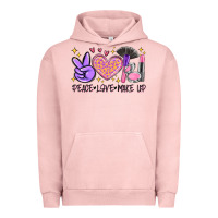 Pigment Salmon peace love make up Urban Hoodie - MaliasSmallBusiness
