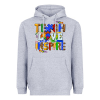 Heather Grey teach love inspire Heavyweight Hoodie - AdoDesignShop