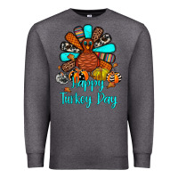 Charcoal Heather happy turkey day Premium Sweatshirt - JahusDesignShop