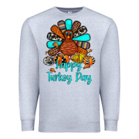 Heather Grey happy turkey day Premium Sweatshirt - JahusDesignShop