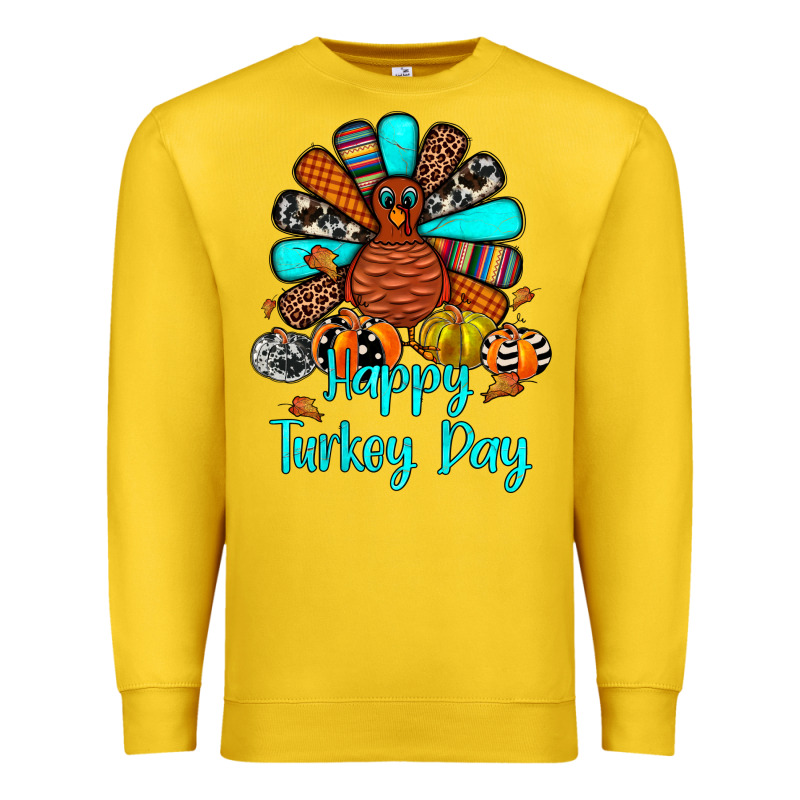 Happy Turkey Day Premium Sweatshirt by JahusDesignShop | Teevron