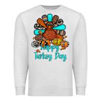 Oatmeal Heather happy turkey day Premium Sweatshirt - JahusDesignShop