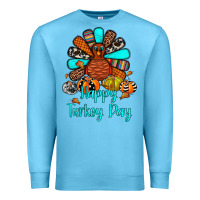 Ocean Blue happy turkey day Premium Sweatshirt - JahusDesignShop