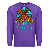 Purple happy turkey day Premium Sweatshirt - JahusDesignShop
